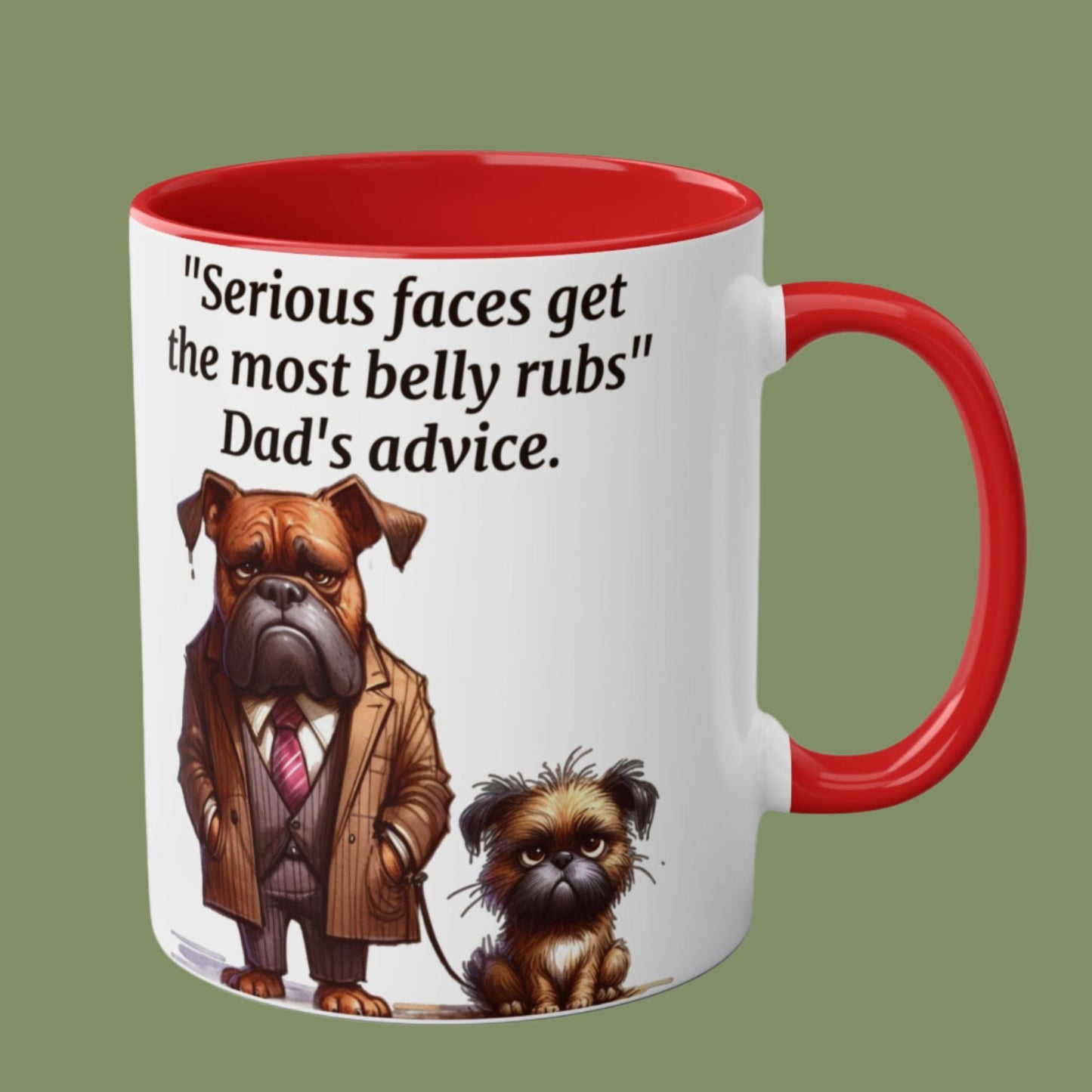Funny Animals Dogs. Father and son. Two-Tone Coffee Ceramic Mug 11oz