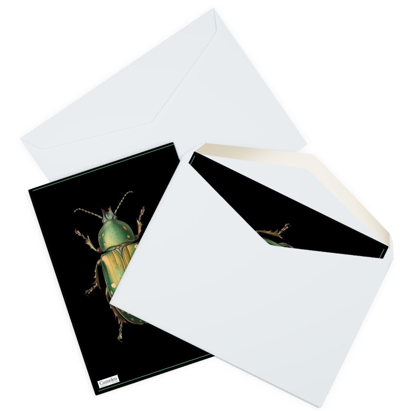 Greeting Card Pack - Shimmering Scarab Beetle Design (5 Cards)