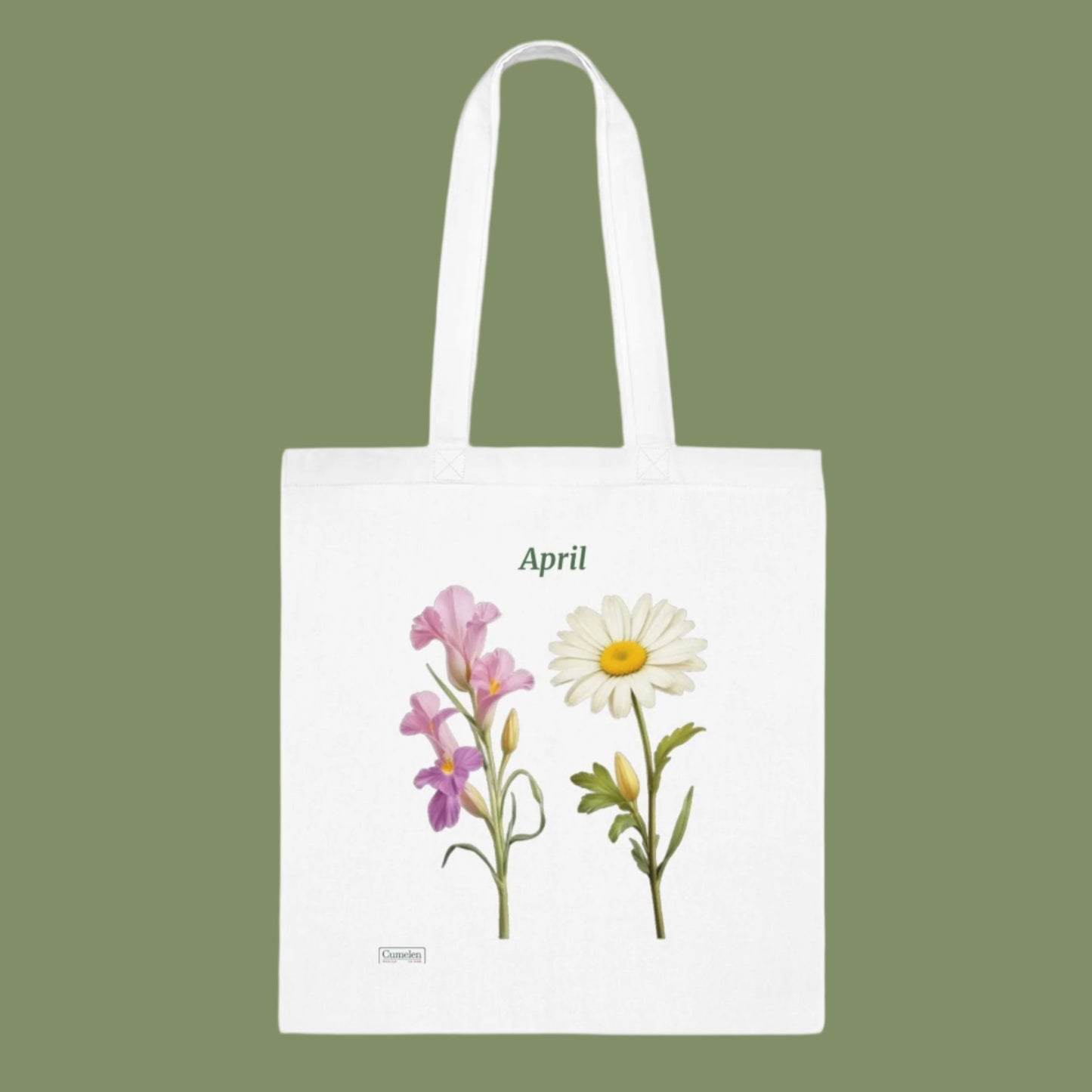 Birth Flower April Cotton Tote Bag