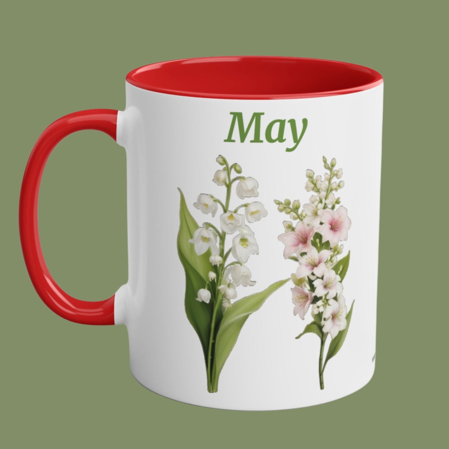 May Birth Flower Two-Tone Coffee Ceramic Mug 11oz