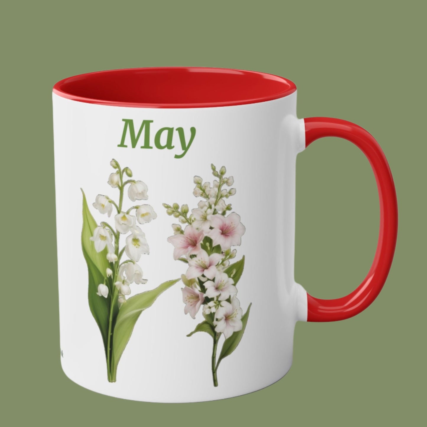 May Birth Flower Two-Tone Coffee Ceramic Mug 11oz