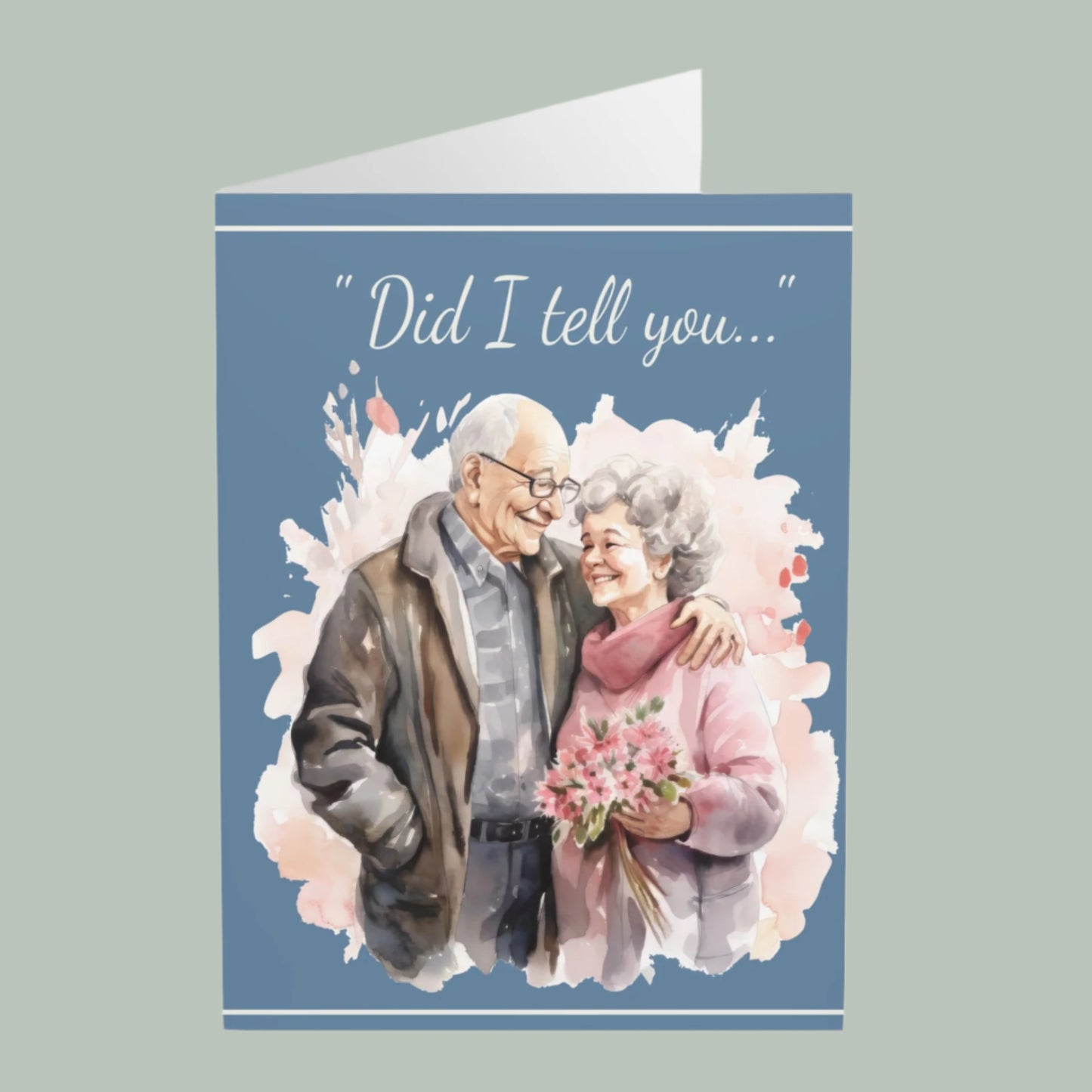 Greeting Cards Set with a Watercolour design of a Senior Couple enjoying a Walk (5 Pack)