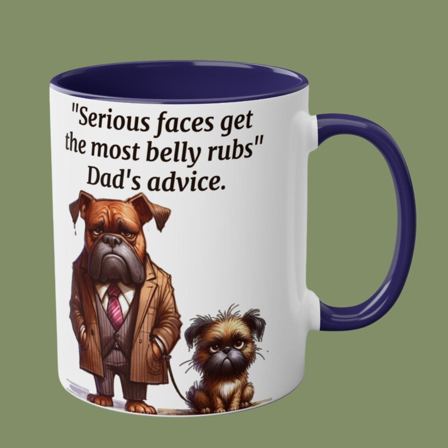 Funny Animals Dogs. Father and son. Two-Tone Coffee Ceramic Mug 11oz