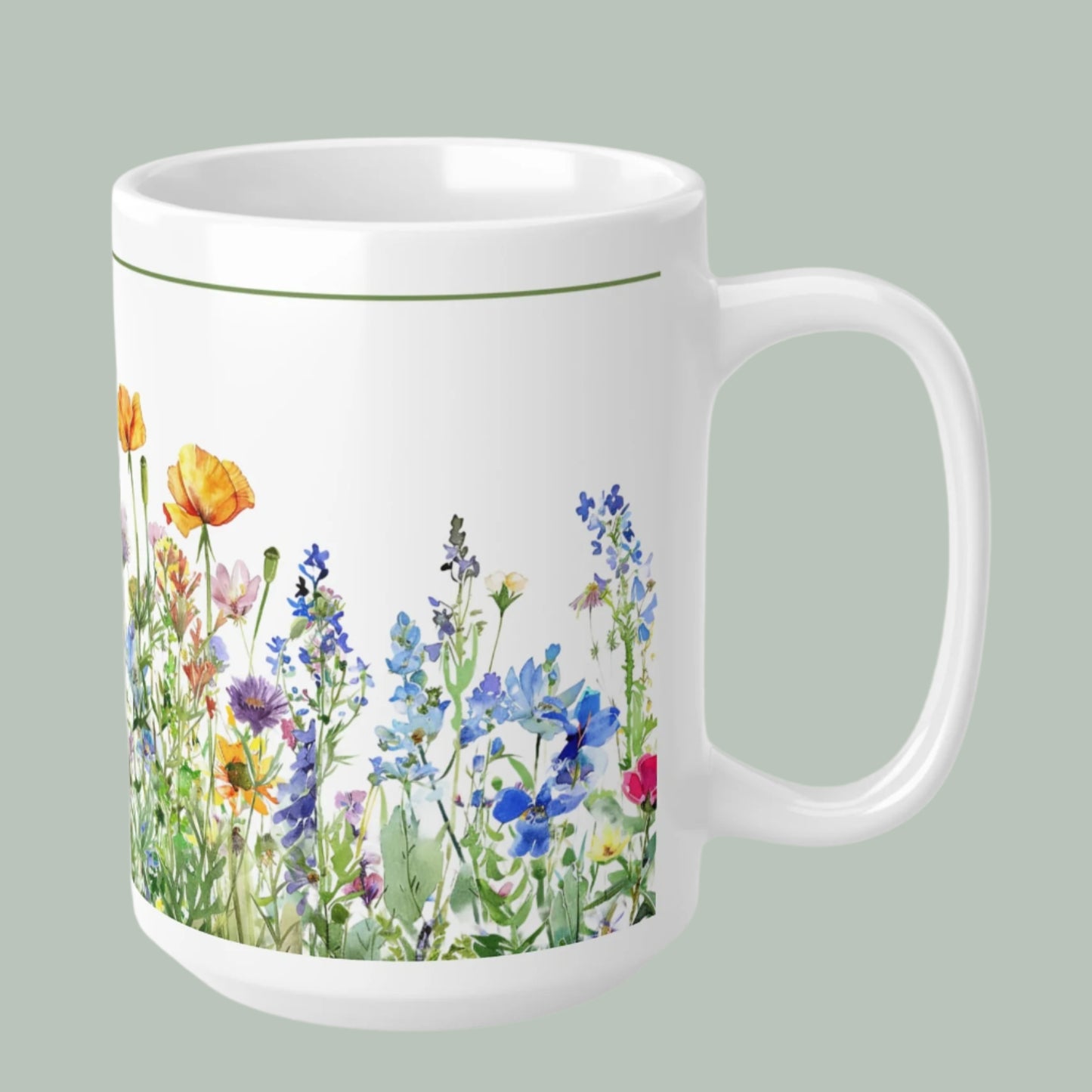 Mug British Wild Flowers Charm 11oz 15oz Ceramic