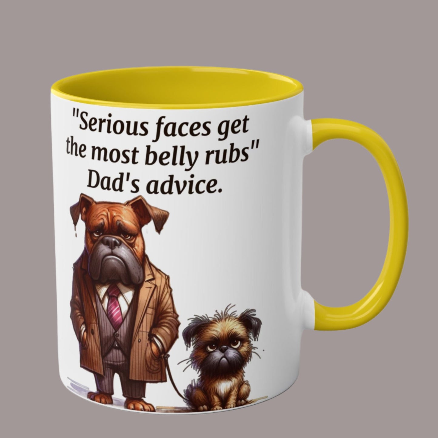 Funny Animals Dogs. Father and son. Two-Tone Coffee Ceramic Mug 11oz