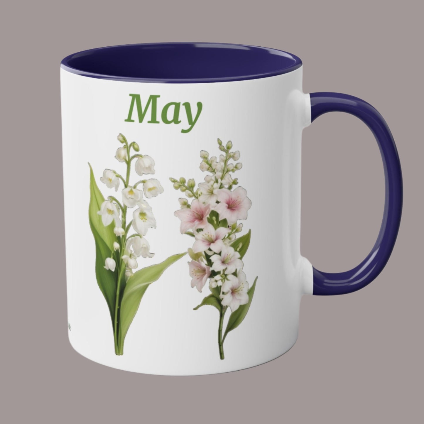 May Birth Flower Two-Tone Coffee Ceramic Mug 11oz