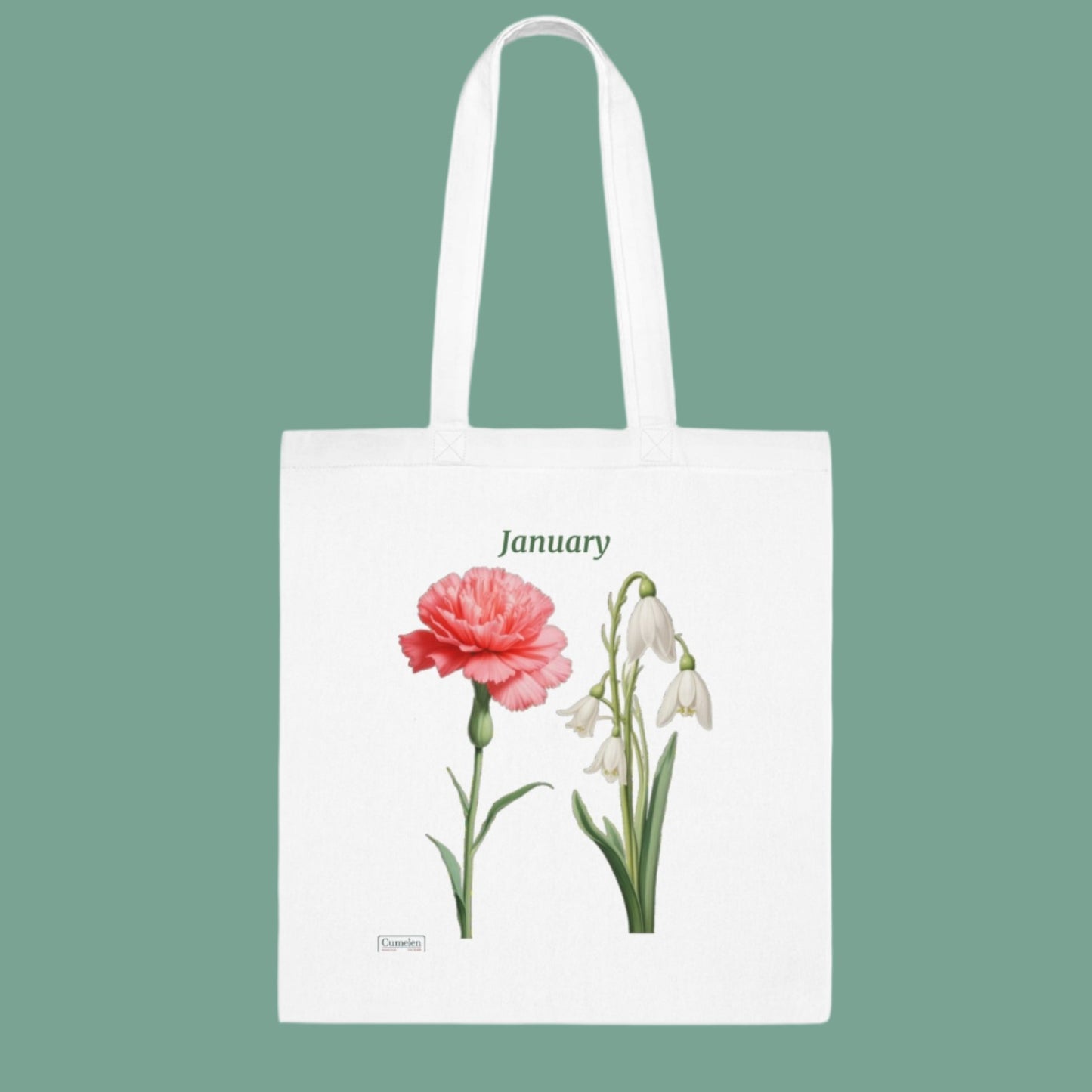 Birth Flower January Cotton Tote Bag