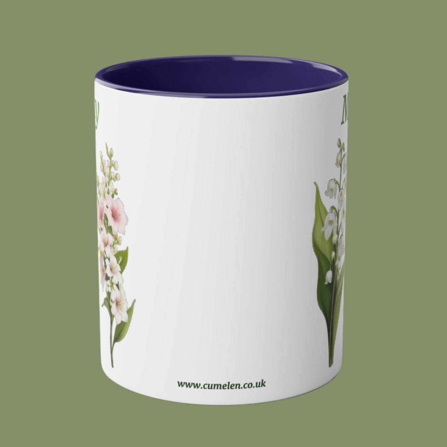 May Birth Flower Two-Tone Coffee Ceramic Mug 11oz