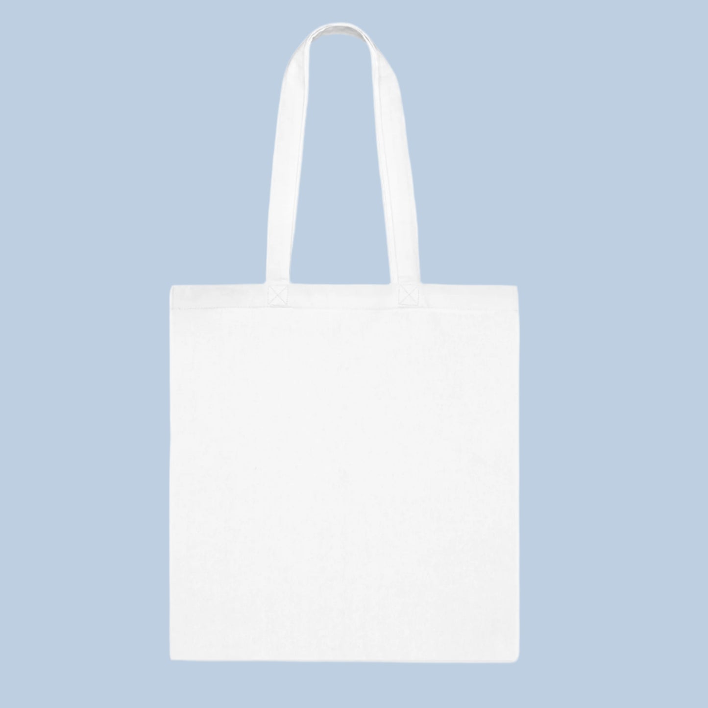Cotton Tote Bag Passport Stamps Printed - White Grey Blue Red