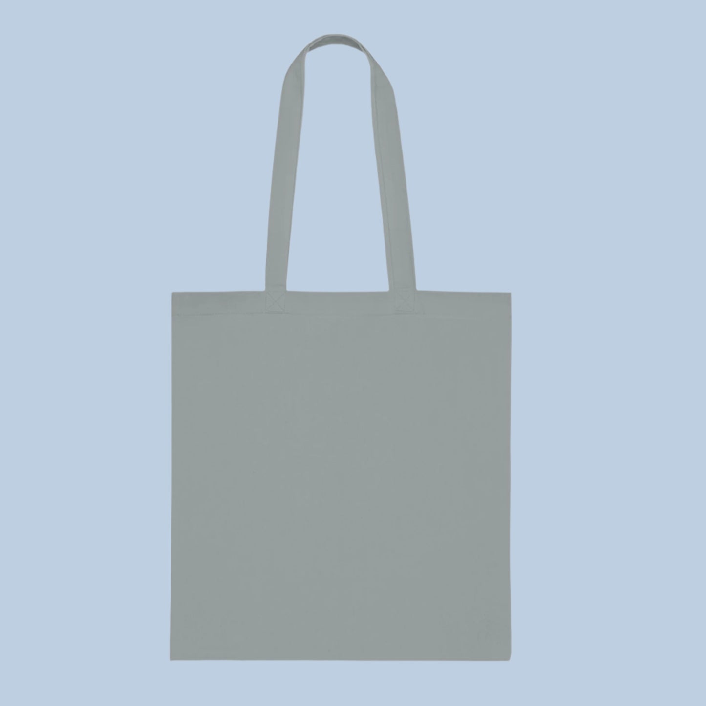 Cotton Tote Bag Passport Stamps Printed - White Grey Blue Red