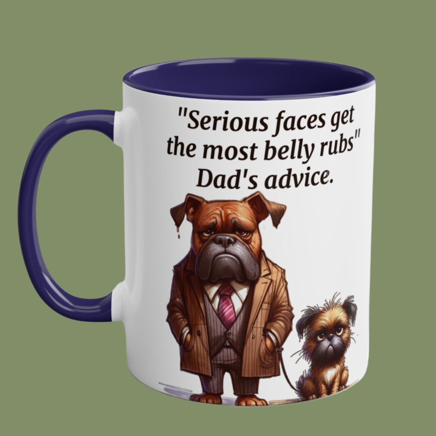 Funny Animals Dogs. Father and son. Two-Tone Coffee Ceramic Mug 11oz