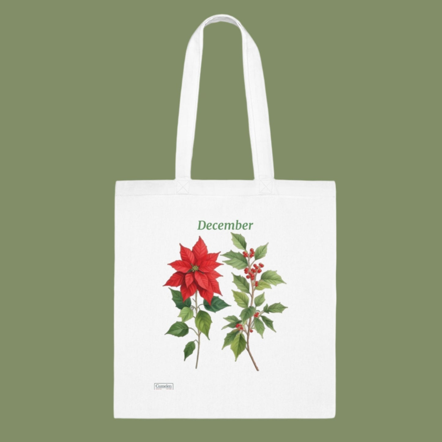 Birth Flower December Cotton Tote Bag