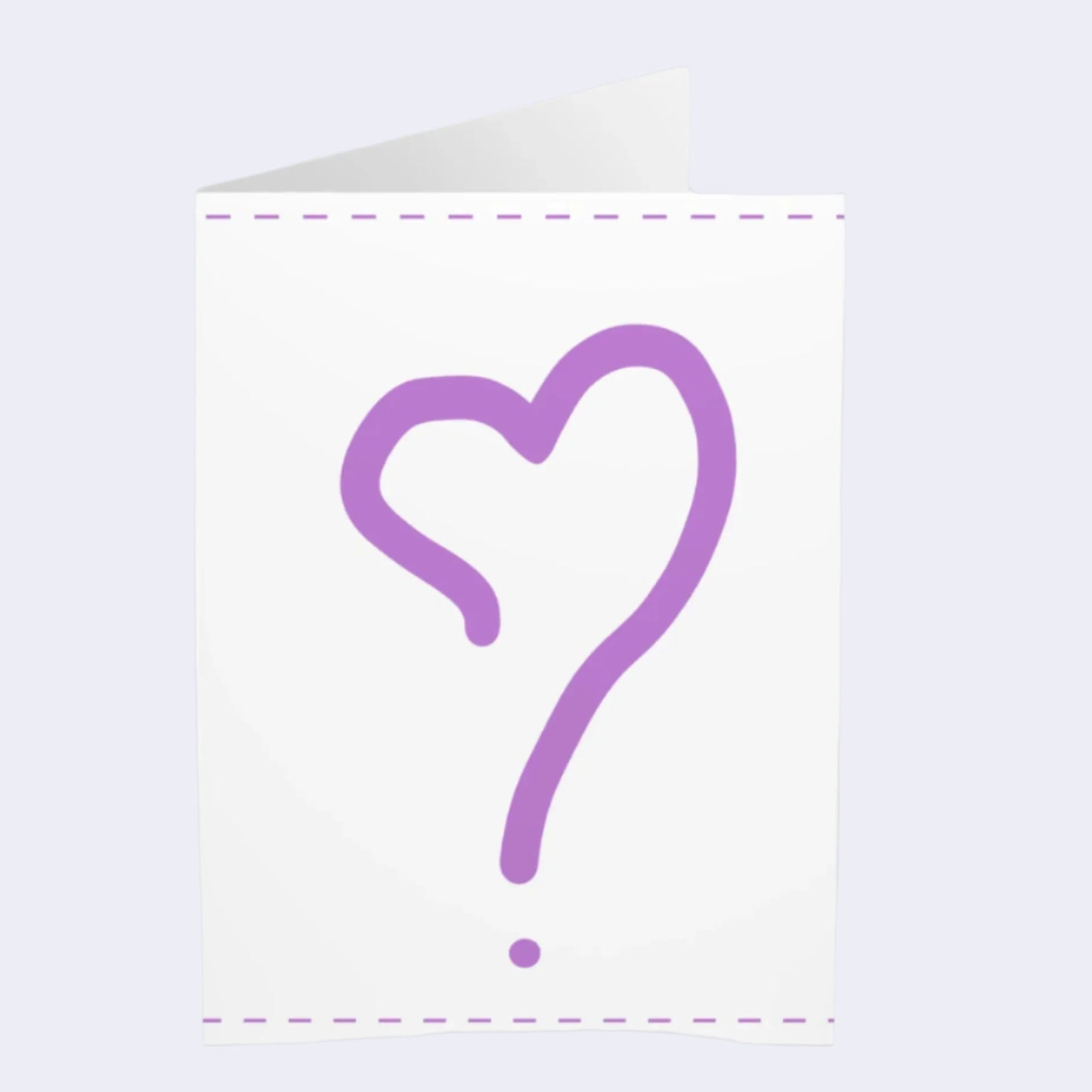 Greeting Cards Pack - Lilac Heart Shaped Question Mark Designs - Valentines Day - 5 Pack