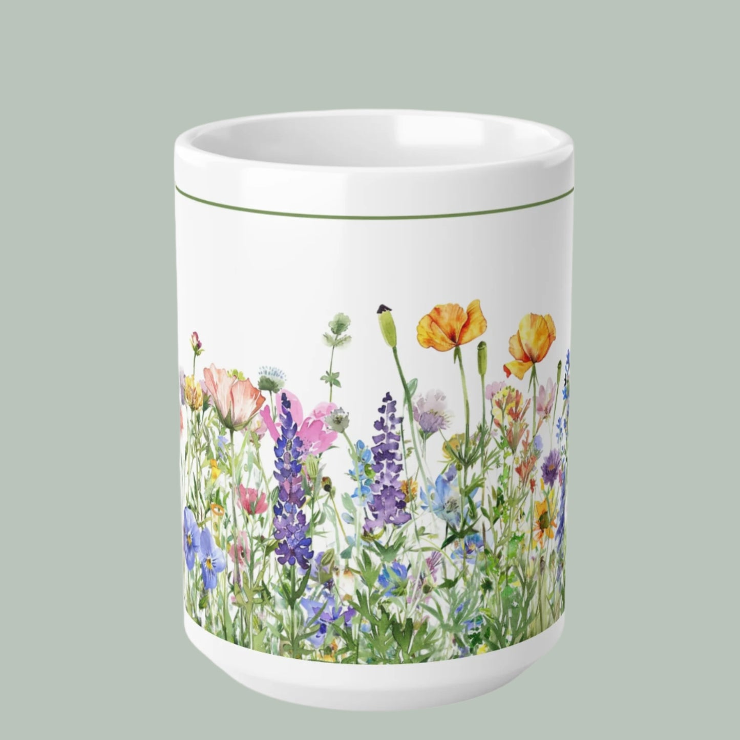Mug British Wild Flowers Charm 11oz 15oz Ceramic