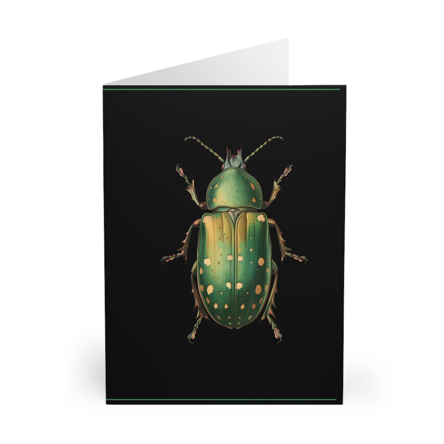Greeting Card Pack - Shimmering Scarab Beetle Design (5 Cards)