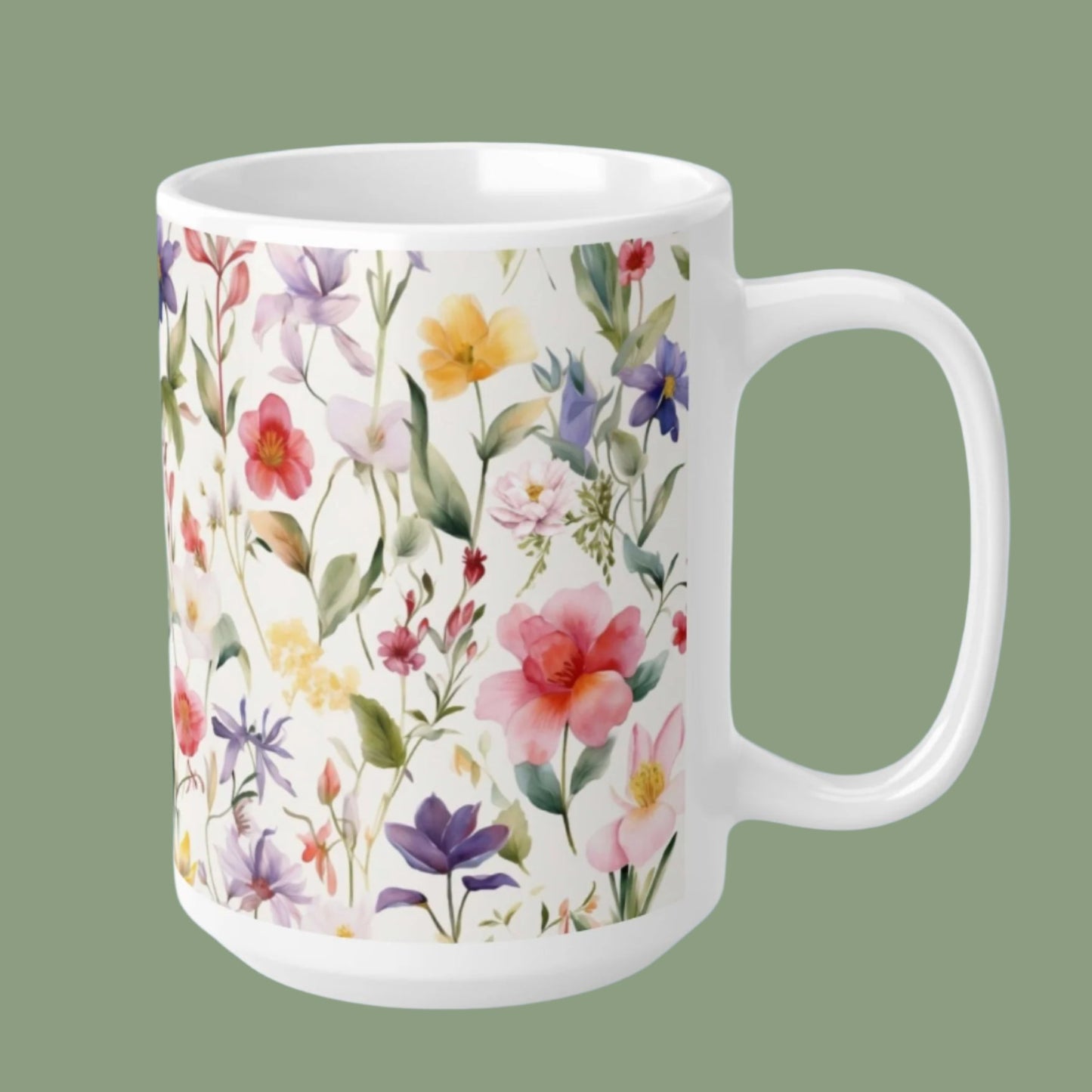 Wild Flowers Ceramic Coffee Mugs 11oz, 15oz
