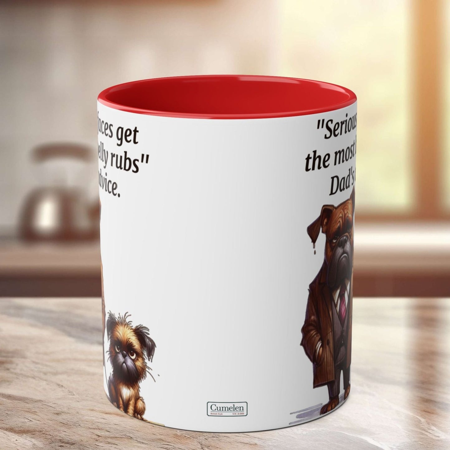 Funny Animals Dogs. Father and son. Two-Tone Coffee Ceramic Mug 11oz