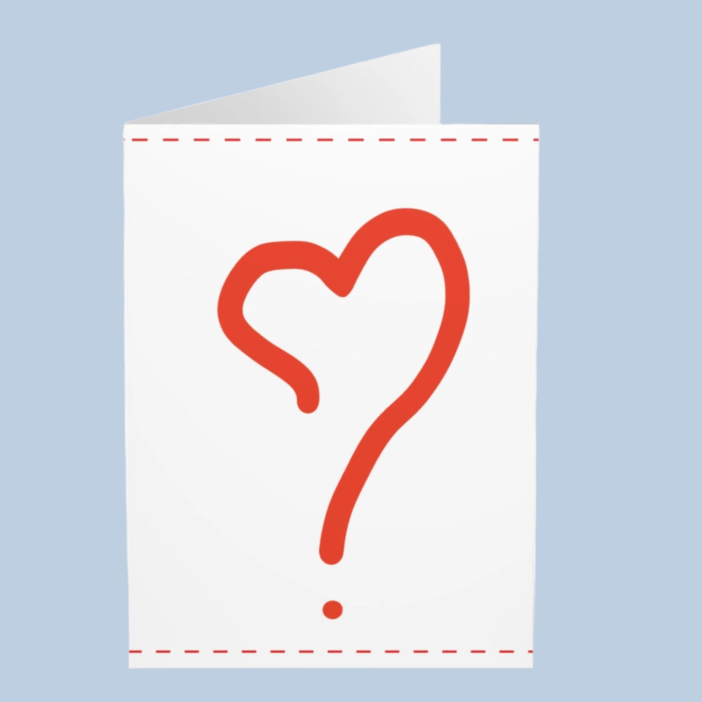 Greeting Cards Pack - Red Heart Question Mark Design (5 Pack)