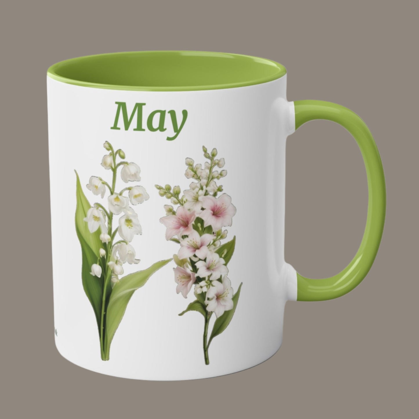 May Birth Flower Two-Tone Coffee Ceramic Mug 11oz