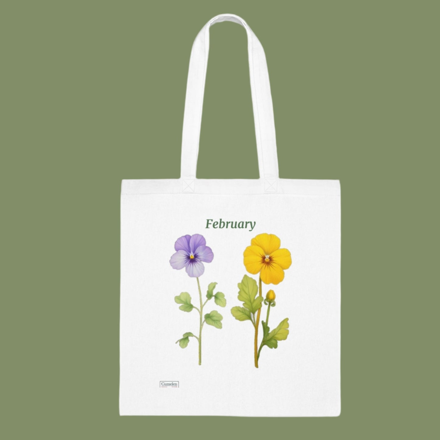 Birth Flower February Cotton Tote Bag