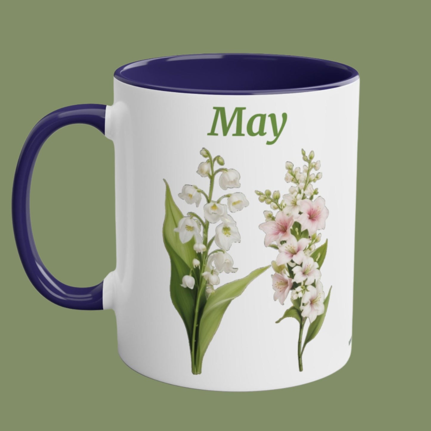 May Birth Flower Two-Tone Coffee Ceramic Mug 11oz