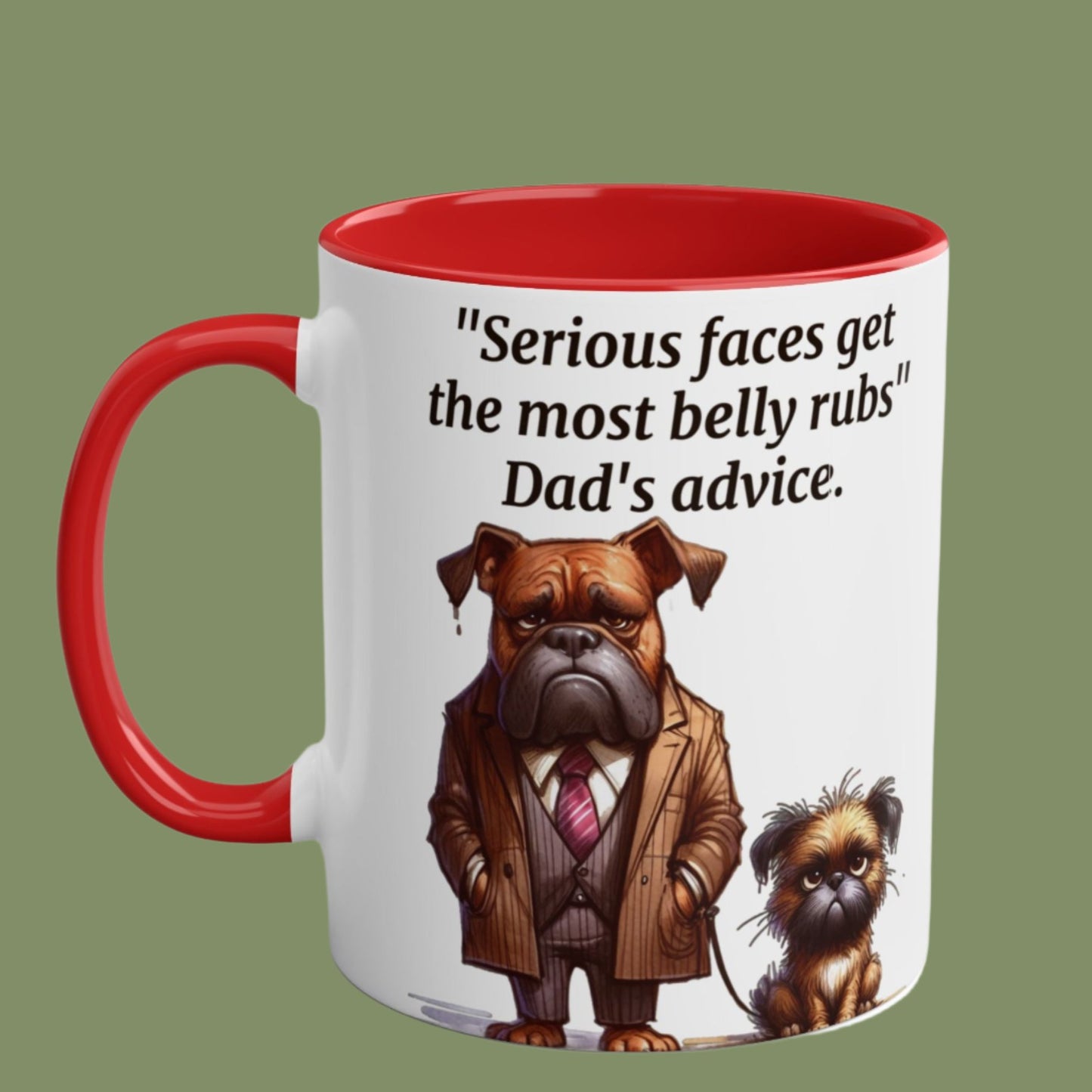 Funny  Animals Dogs. Father and son. Two-Tone Coffee Ceramic Mug 11oz