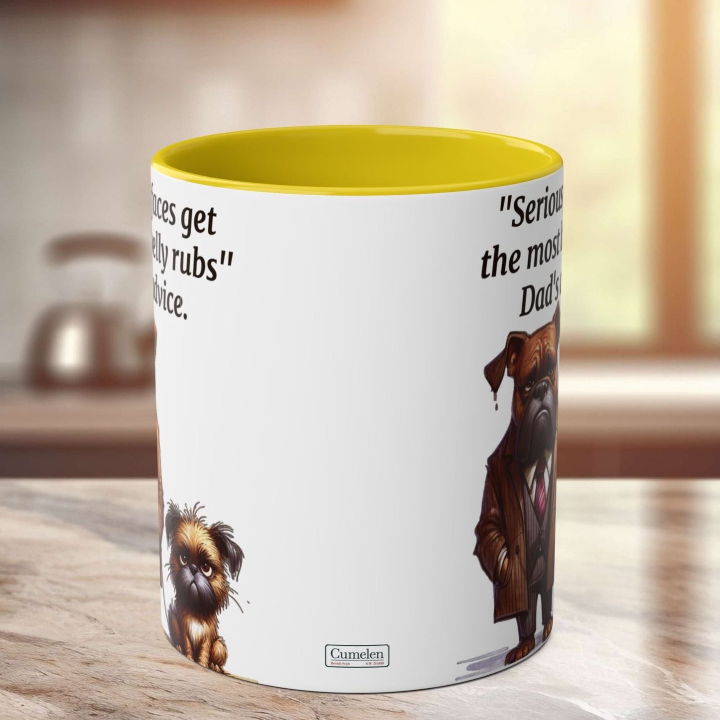 Funny  Animals Dogs. Father and son. Two-Tone Coffee Ceramic Mug 11oz