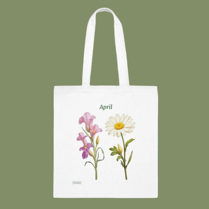 Birth Flower April Cotton Tote Bag