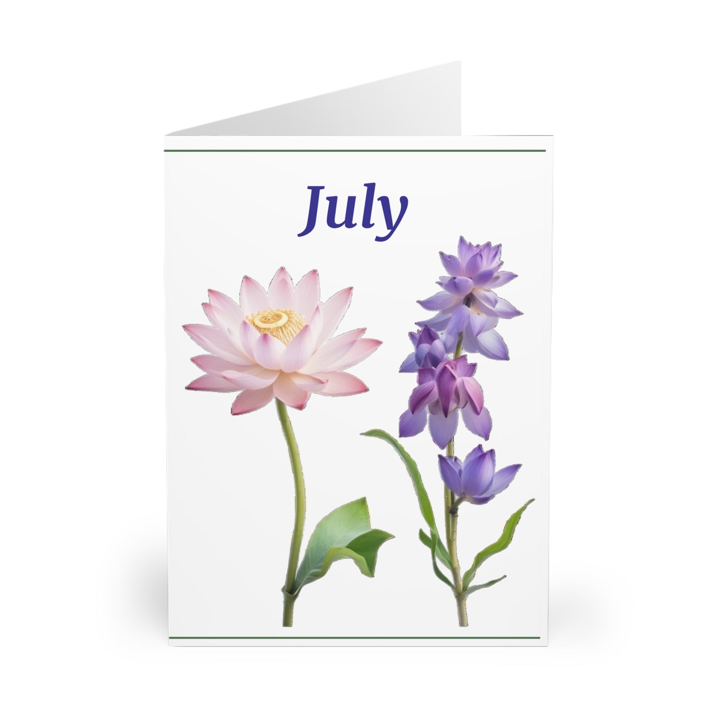July Birth Flower Greeting Cards (5 Pack)