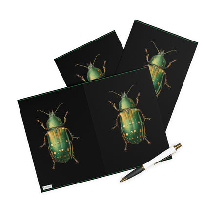 Greeting Card Pack - Shimmering Scarab Beetle Design (5 Cards)