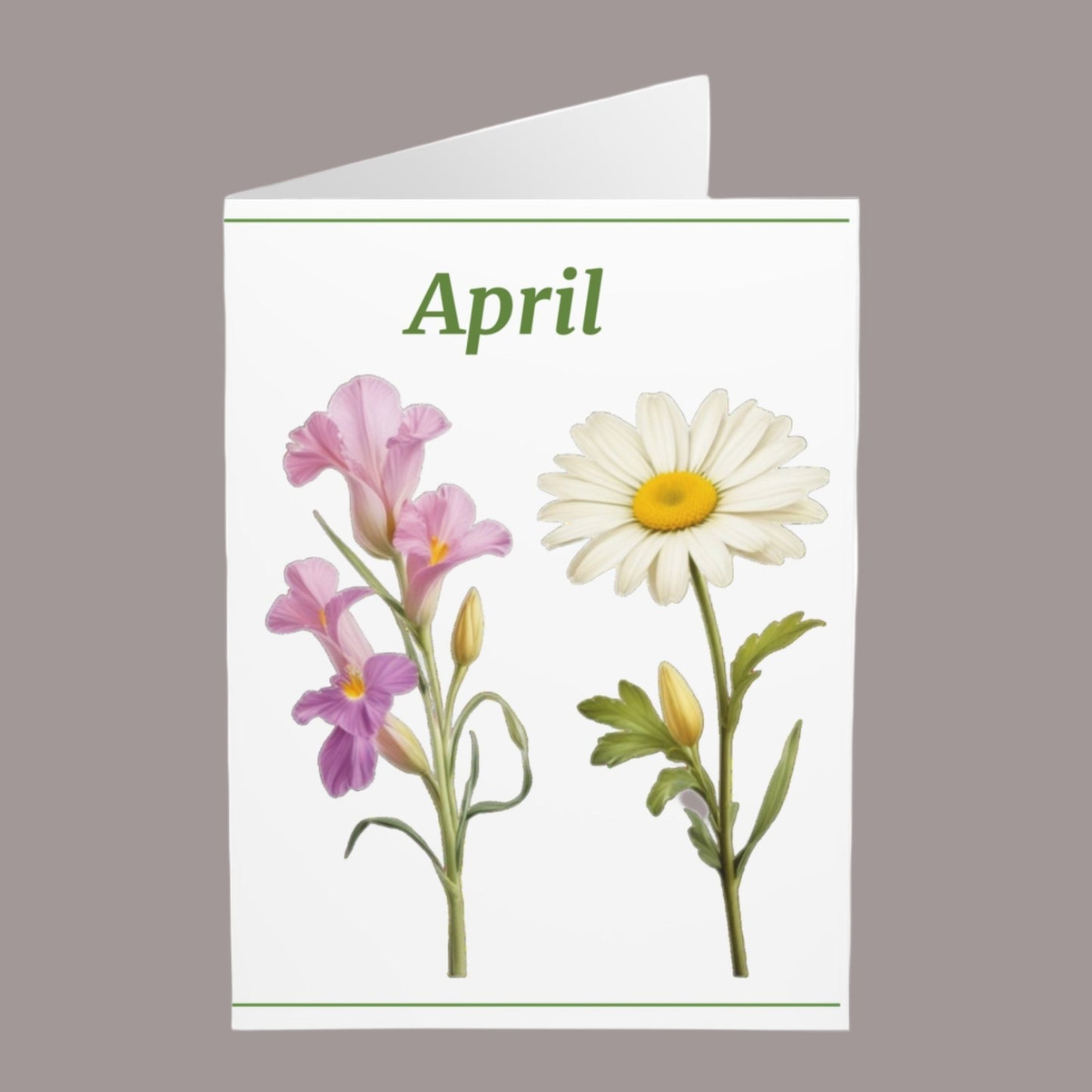 April Birth Flower Greeting Cards (5 Pack)