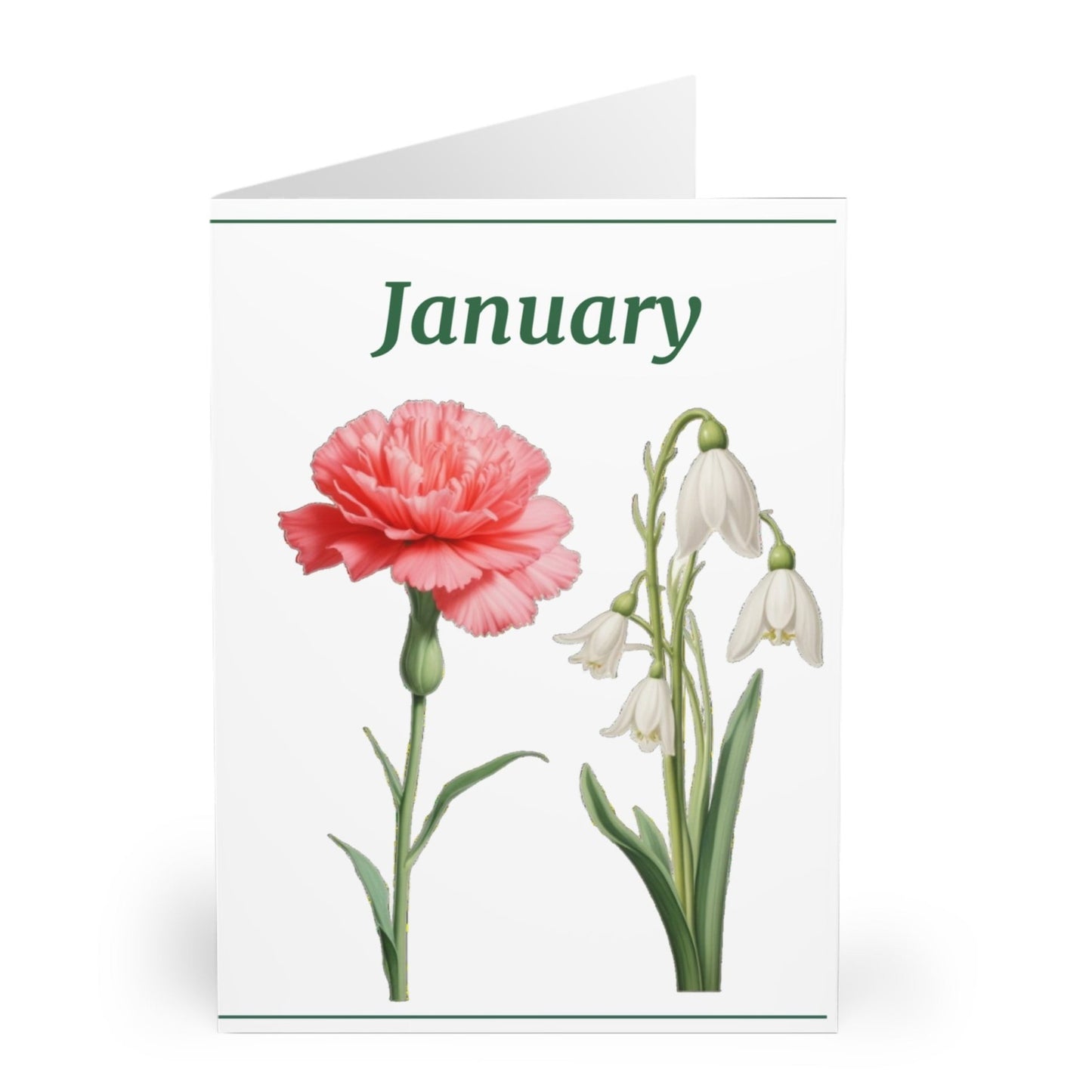 January Birth Flower Greeting Cards (5 Pack)