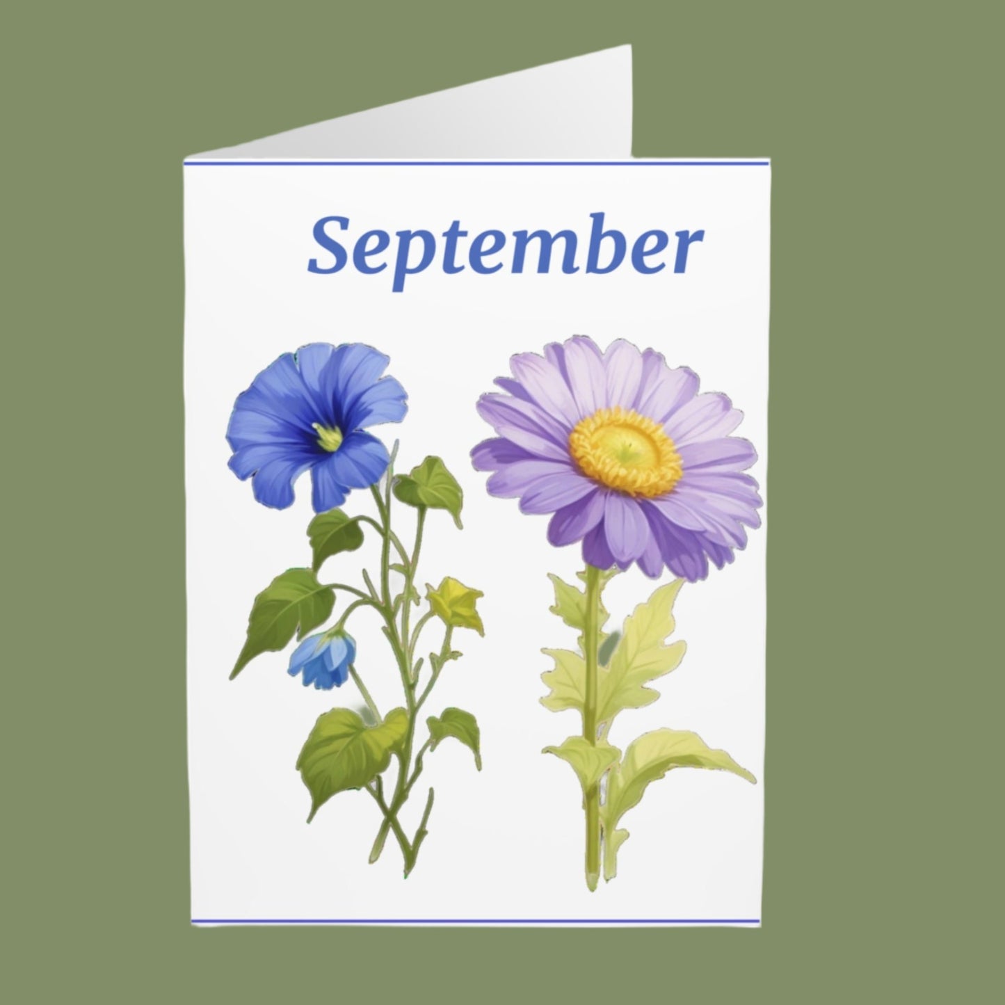 September Birth Flower Greeting Cards (5 Pack)