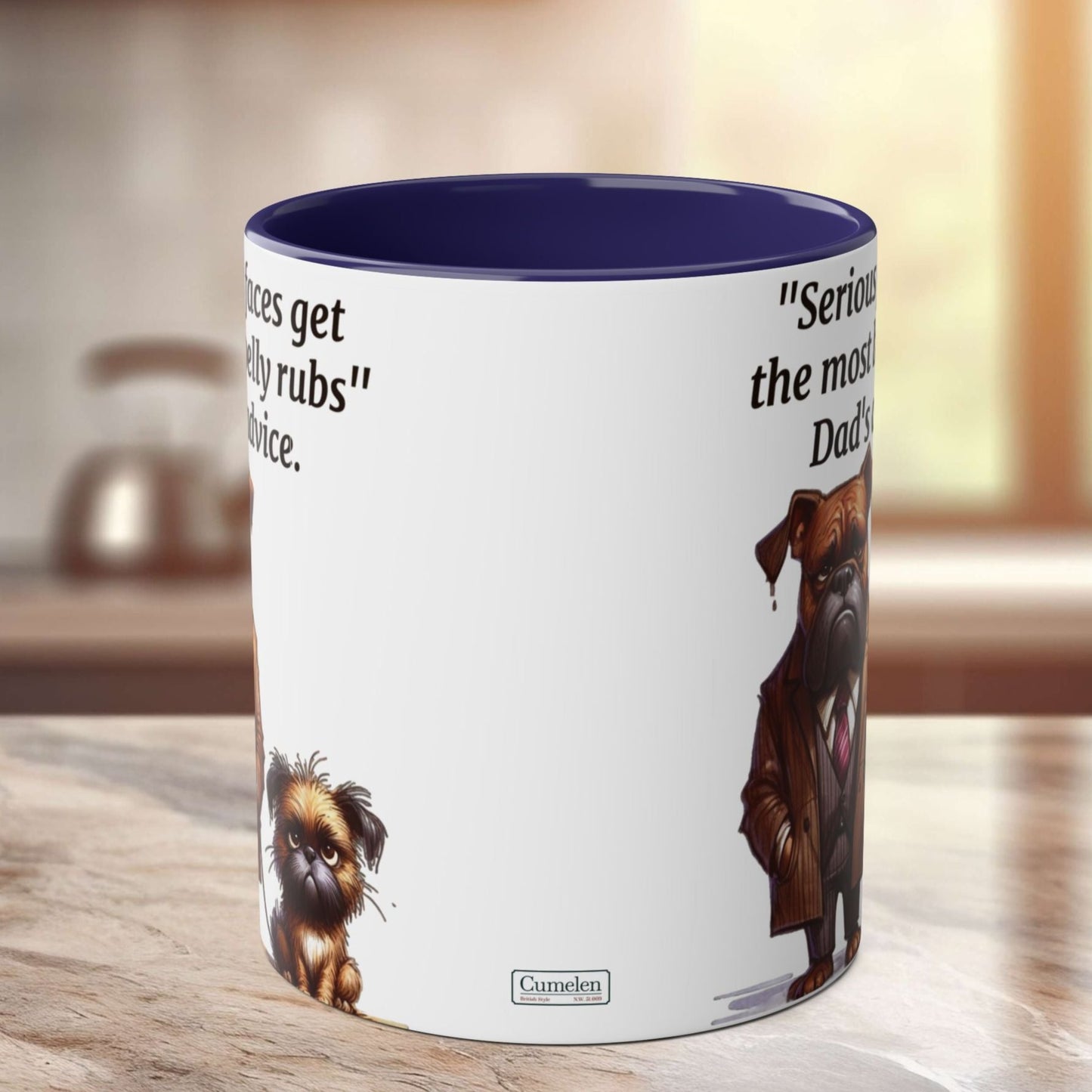 Funny  Animals Dogs. Father and son. Two-Tone Coffee Ceramic Mug 11oz