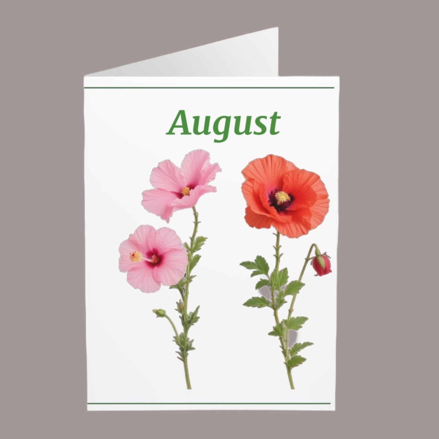 August Birth Flower Greeting Cards (5 Pack)