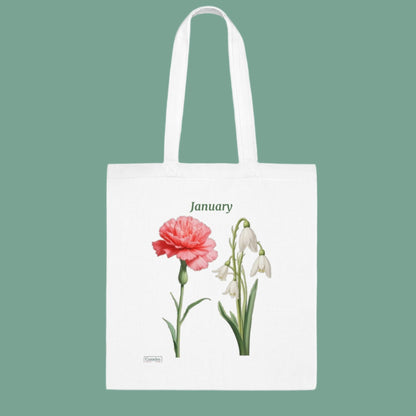 Birth Flower January Cotton Tote Bag
