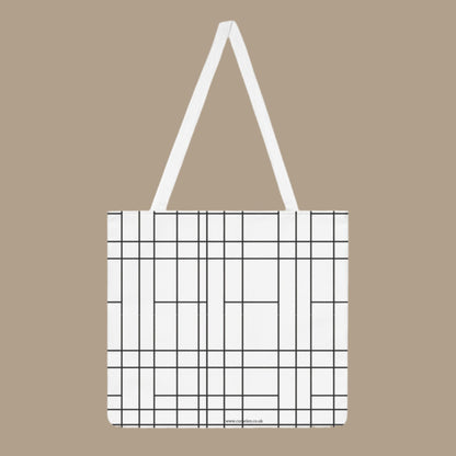 Black and white Lines Shoulder Tote Bag (AOP)