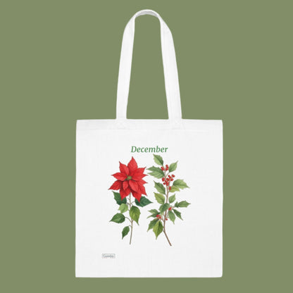 Birth Flower December Cotton Tote Bag