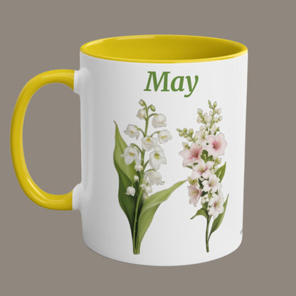 May Birth Flower Two-Tone Coffee Ceramic Mug 11oz