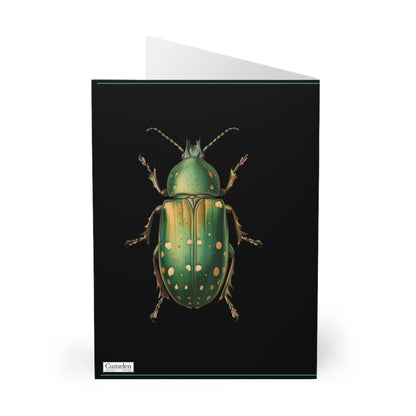 Greeting Card Pack - Shimmering Scarab Beetle Design (5 Cards)