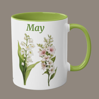 May Birth Flower Two-Tone Coffee Ceramic Mug 11oz
