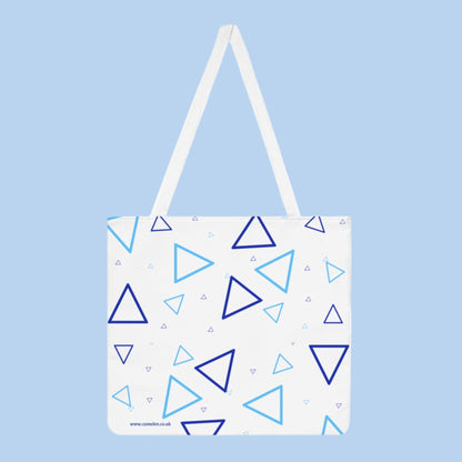 Triangles in blue Shoulder Tote Bag (AOP)
